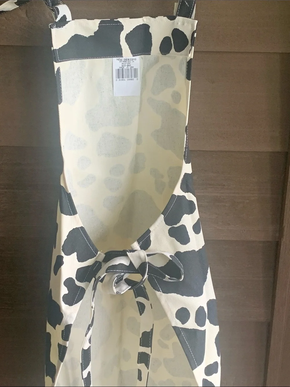 Cow Print Apron - Black and White